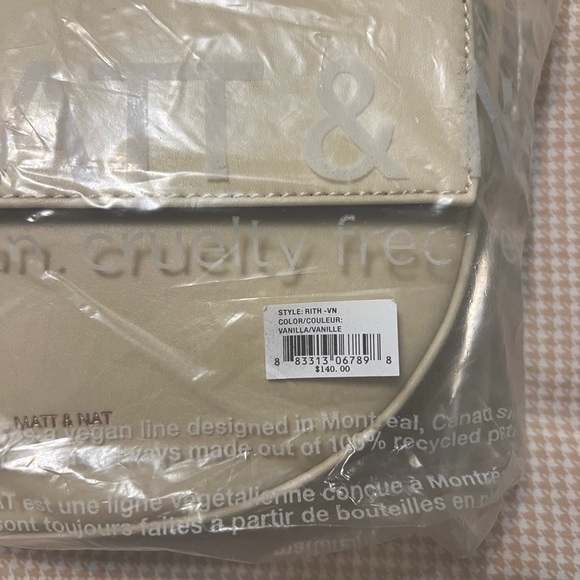 MATT & NATT - BRAND NEW - Ritt Vegan Saddle Bag in vanilla - Picture 6 of 7